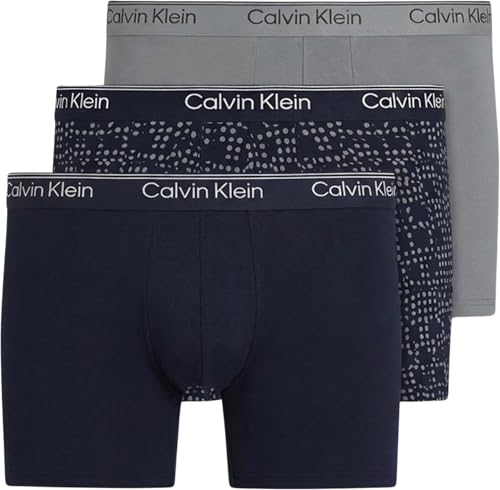 Calvin Klein Men's Boxer Brief 3Pk Lv00Nb4410 Blue (Shoreline/Cut Circles Shoreline/Mis) M - – Ansicht 1