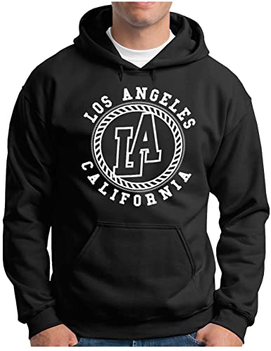 Sweat à capuche homme Los Angeles OM3 noir idéal pour vos sorties