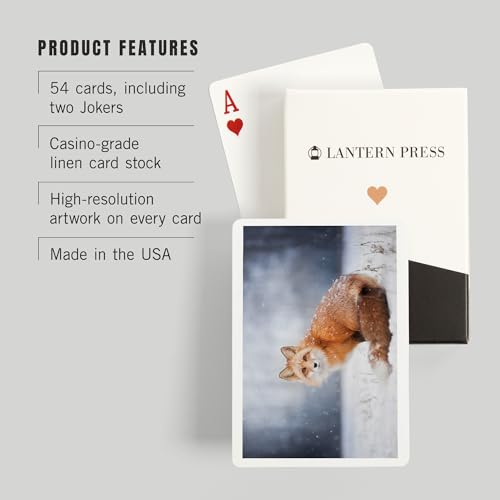 Baraja de póker Red Fox cubierta de nieve, 52 cartas miniatura 3