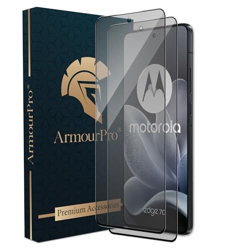 Image of ArmourPro Anti-Glare Matte Tempered Glass for Motorola Edge 70, Pack of 2, Anti Fingerprint Screen Protector, 9H Scratch Resistant, Smooth Touch, Full Edge to Edge Coverage