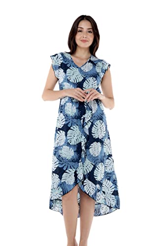 Image of Matchable Couple Hawaiian Shirt or Wrap Dress Signature Prints Rafelsia | Sold Individually; Soft Rayon Fabric; Lightweight Comfort; Signature Tropical Prints; Vacation Ready