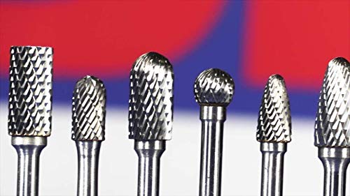 Drill America SD-14 Carbide Burr/Rotary File Ball-End Double Cut for Die Grinder 3/16" Dia. x 1/8" Cut Length with 1/4" Shank and 2" Overall Length - Image 3