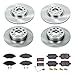 Power Stop KOE8364 Autospecialty Front and Rear Replacement Brake Kit-OE Brake Rotors & Ceramic Brake Pads and 1 Front Sensor Wire For VW GTI, VW Golf Alltrack, VW Passat [Model Specific]