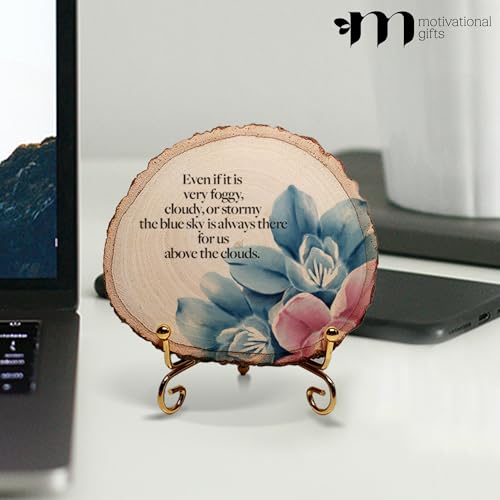 Image of MOTIVATIONAL GIFTS Blue Sky Wooden Motivational Quotes Table Decorative Gifts Wood Showpiece For Office Table Living Room, 12 Centimeters