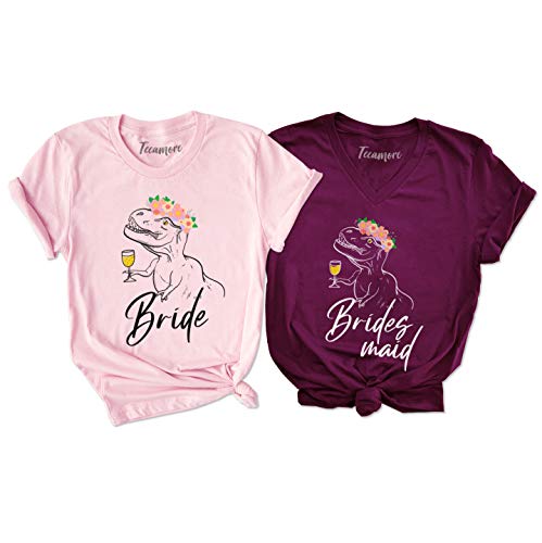 TEEAMORE Bride Dinosaur Shirts Bachelorette Party Tees Dino Bridesmaid Saurus Outfits
