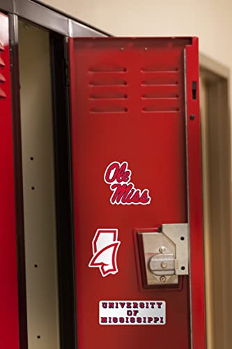 Image of University of Mississippi 8ct Vinyl Large Deluxe Stickers Variety Pack - Laptop, Water Bottle, Scrapbooking, Tablet, Skateboard, Indoor /Outdoor - Set of 8