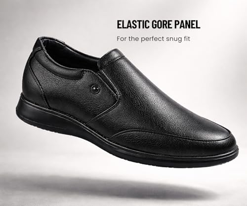 Image of Kraasa Men's Formal Slip-On Shoes | Vegan Leather Upper | Airmix Sole | High Cushioning | Lightweight & Comfortable