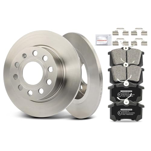 Frankberg 2x Bremsscheiben + 4x Bremsbeläge Hinterachse mit Bremsenschmiermittel Kompatibel mit A3 8P1 2003-2012 O.c.t.a.v.i.a II 1Z3 2004-2013 Golf V 1K1 2003-2009 Replace# 1H0698451
