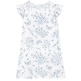 ICOSY Girls Nightgowns Toddler Girls Pajamas Flutter Sleeve Princess Nightgown Clothes for Girl Casual Dress White Teal