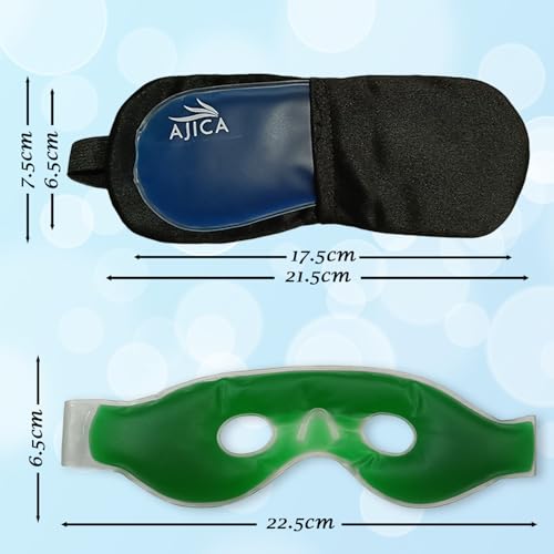 Image of Aqua Ice Face & Eye Cooling Gel Pad and Aloe Vera Gel Mask Ice Pack for Face and Eye Patches Remove Dark Circles, Fatigue Cool Eyes Patch Pads Eye Care | Facial Skin Refresh Face Mask for Hot & Cold Therapy (Blue Eye Cooling Pad, Aloe Hole Eye Mask)