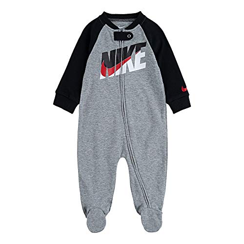 Nike Infant/Toddler Printed Footed Coverall (Dark Grey Heather(56G101-042), 3 Months)