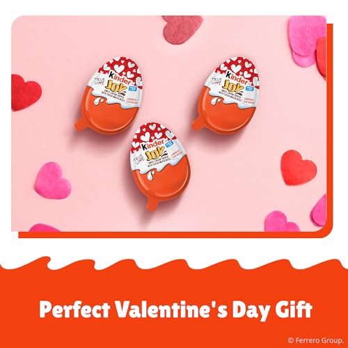 Kinder Joy Valentine's Day Egg with Chocolatey Wafer Bites and Surprise Toy Inside Toy, 6 Count 0.7 oz