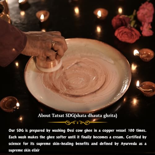 TATSAT, WELLNESS THROUGH AYURVEDA Shata Dhauta Ghrita 100 Times Washed Ghee Anti Aging Nourishing Cream Removes Stretch Marks - Image 3