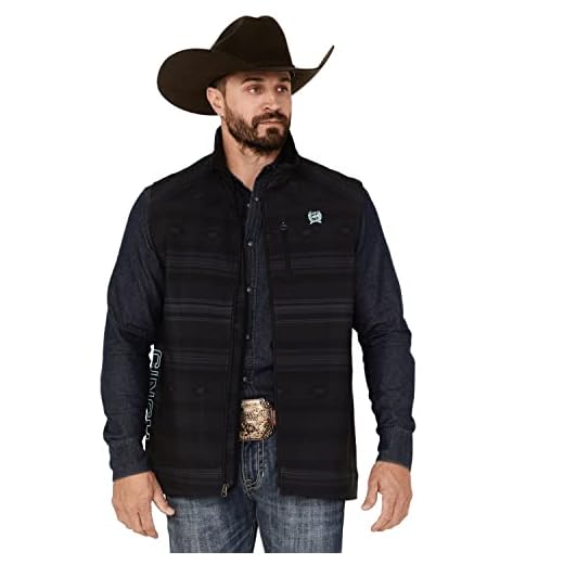 Cinch Men's Southwestern Softshell Vest Black XX-Large