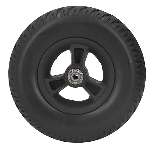 FLEXMAN Wheelchair Tire, 1.85Inx8in PU Polyurethane Durable Anti Skid Pattern Wheelchair Caster Assembly for Electric Wheelchairs, Trolleys