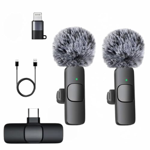 GADGETSWEAR K9 Furry Wireless Lavalier Microphone, Bluetooth Clip-On...