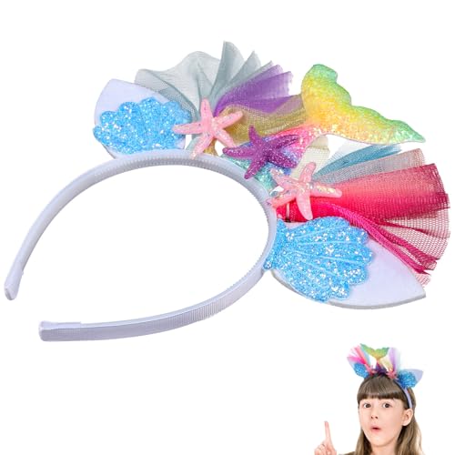 NULYLU Diadema de Sirena para Fiesta Diseño Adorable y Material de Cuero, Fácil de Poner, Adecuado Celebraciones y Disfraces