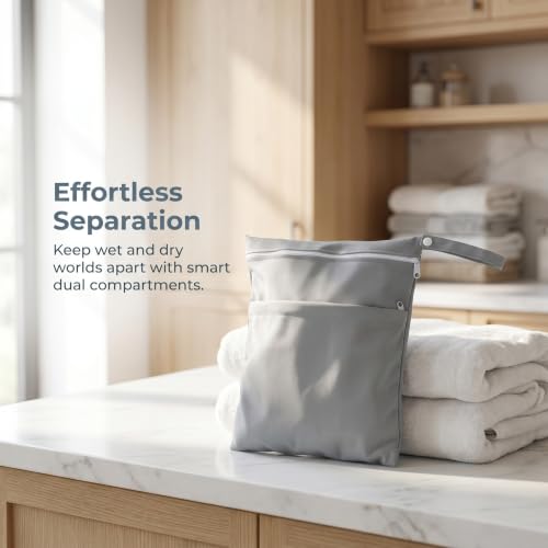 Bolsas de pañales impermeables OUNONA reutilizables para trajes de baño y viajes con bebés 3