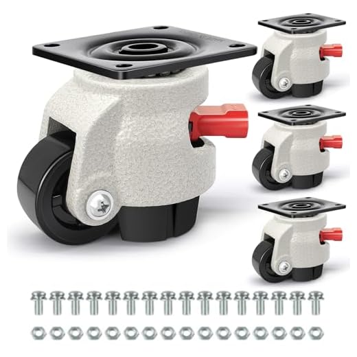Upgraded Leveling Casters with Ratchet Handle