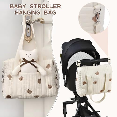 Organisateur poussette grande capacité avec poche zippée pour voyage bébé