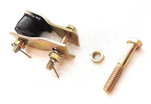 Image of Heavy Duty Steel & Rubber to Ceiling Hook clamp or shackle with 6mm Bolt, 1.8mm Hanger arm & 3 Nut with Earthing screw Locking Pins To Ceiling Hook Attachment Clamp