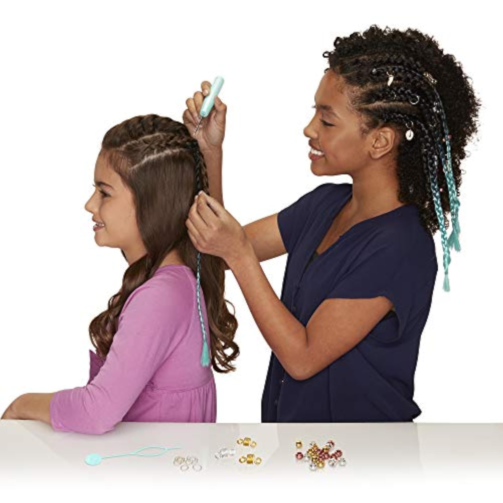 Cute Girls Braid Extensions & Beads Crochet Hair Kit