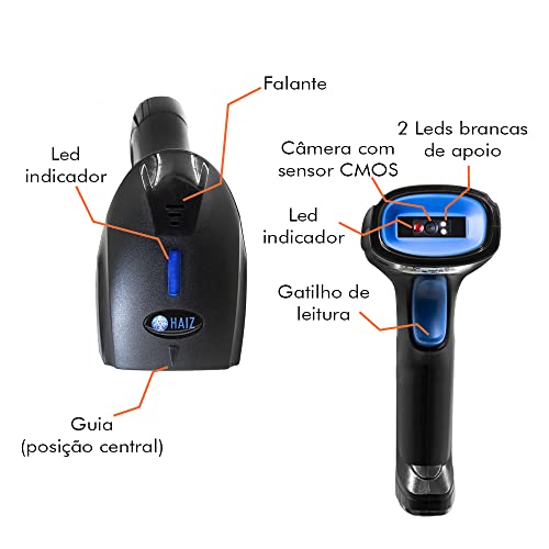 Haiz Leitor Scanner Código Barras Sem Fio 1d 2d Qr Code HZ-1100DW