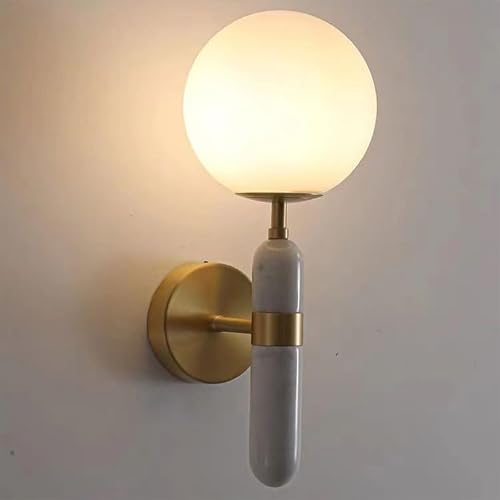 MOBYGKFY Copper Spherical Shape Decoration Wall Lamps Bedroom Corridor Sconces with G9 Base Light