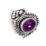 Pierre précieuse : améthyste bleue, forme : cabochon ovale