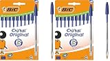 BIC Crystal Original - Penna a sfera con punta media (1,00 mm), colore: blu, confezione da 20