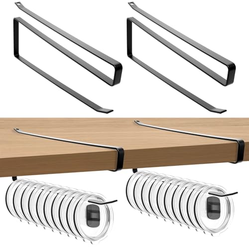Tumbler Lid Organizer, 2 Pack Sturdy Metal Lid Storage, Holds Up to 20 Lids (Fits 0.45”+ Hole Sizes), Water Bottle Lid Holders for Kitchen Cabinet/Door Storage, Space-Saving & No Drill Mounting. Black