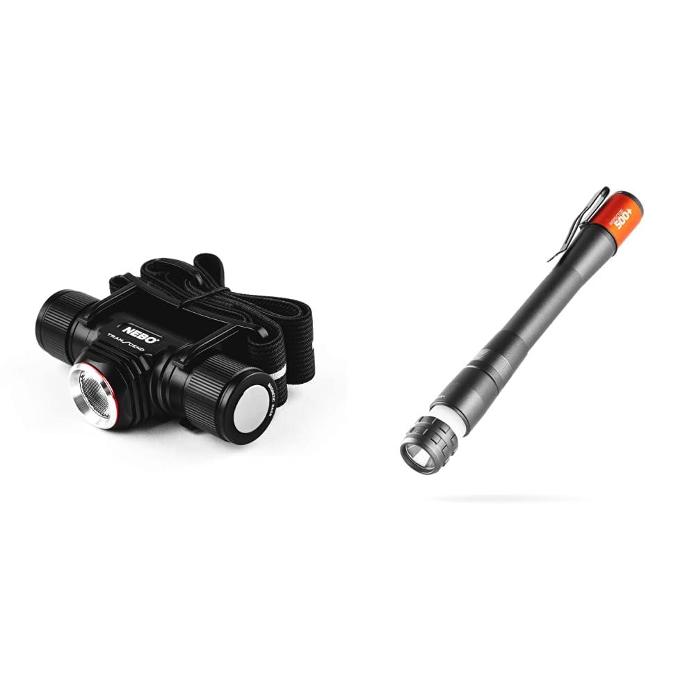 Amazon.com : NEBO Transcend 1000-Lumen Rechargeable LED Headlamp + Flashlight and NEBO Inspector 500+ 500 Lumen Rechargeable LED Pen Light : Sports & Outdoors
