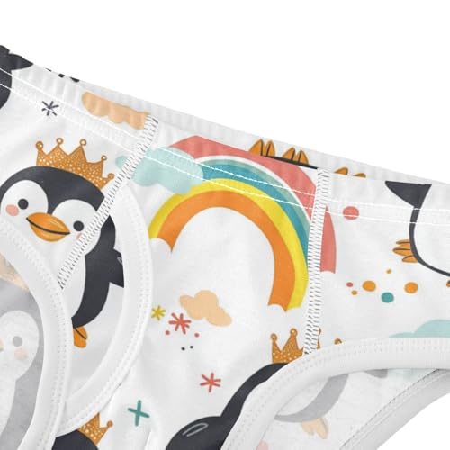 Wusikd Cute Penguins Boys' Underwear Cotton Crown Rainbows Boys Briefs Soft Toddler Underwear 2T4