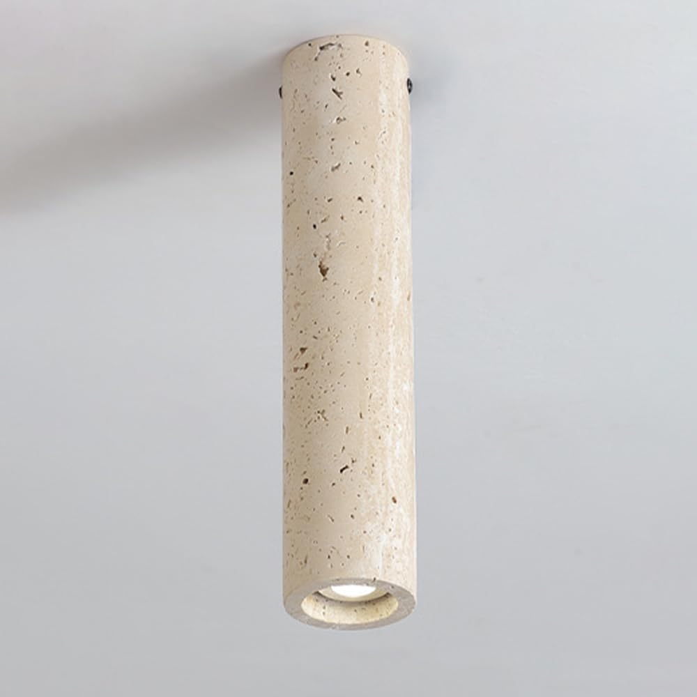 ITOSUI Japanese Wabi Sabi Style Yellow Travertine Hallway Ceiling Light Modern Minimalist Cylindrical Flush Mount Kitchen Island Ceiling Lamp Mid Century Nordic Aisle Chandelier 6.8CM*28CM