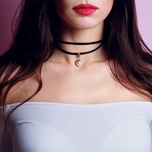 Prasacco 50 Stück Schwarze Halsketten Kordel, Schnur Dünn Schmuckband Karabinerverschluss Wasserdichte Geflochtene Lederhalskette für Damen für die Herstellung von Halsketten, Armbändern