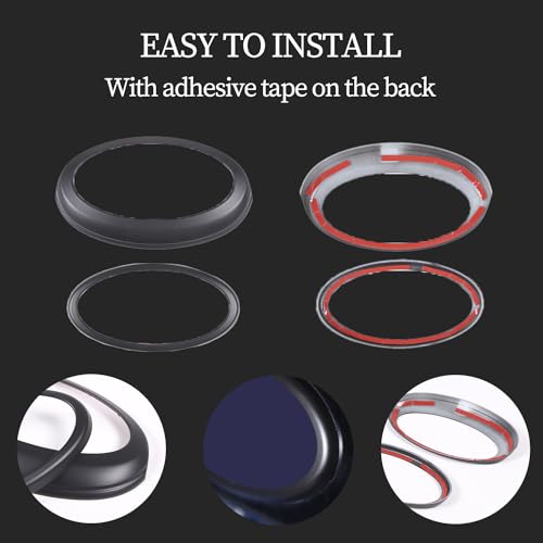 Image of Front Back Emblem Cover Trim Kit Emblem Badge Logo Ring Suitable for Subaru Forester 2013-2018 Rear and Front Emblems Trim Ring Cover Auto Tailgate Logo Cover (2013-2018, Matte Black)