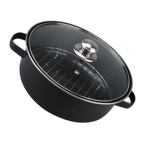 POPETPOP cocina de pavo grill grelhador Fogón para asar Salsa para asar utensilios barbacoa caliente cocinando todo asado gratén tostador cacerola de pavo sartén para cocinar olla Vidrio