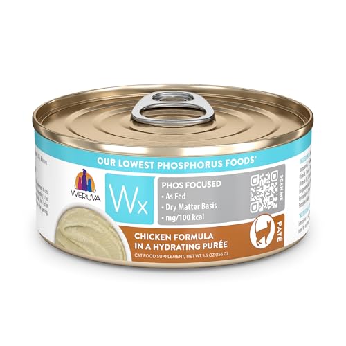 Weruva Wx Phos Focused Chicken Formula in a Hydrating Puree 5.5oz Can Pack of 8