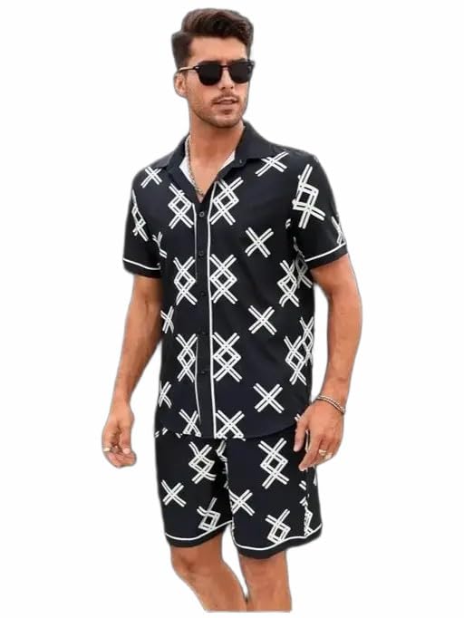 Men's Nightwear || Mens Printed Night Suits || Night Suit Co-Ord Set for Mens Black1-image-34