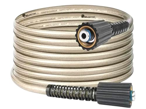 Image of Fieldstar Premium Golden Pressure Washer Hose Pipe Upto 3500 Psi Molded Pipe (8 metre SUITABLE for STARQ, VANTRO, AIMEX, GAOCHENG, AGARO, SHAKTI) 8 metre