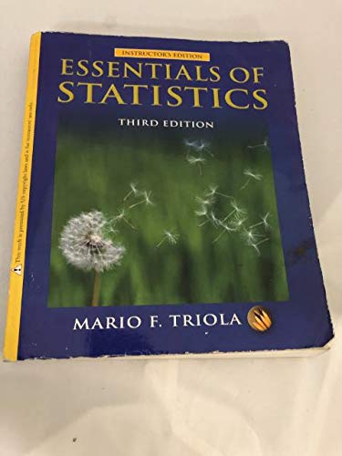 Essentials of Statistics (IE) (Instructor's Edi... 0321434501 Book Cover