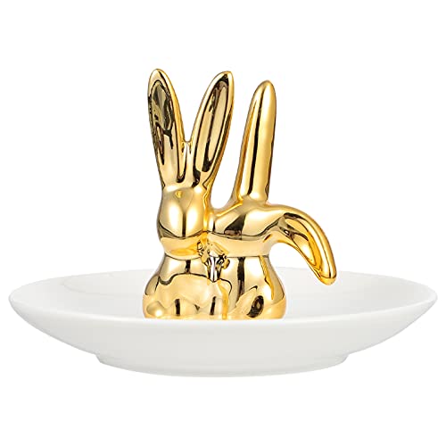 Porte- Bague de Lapin Plateau de Bijoux en Céramique Plateau de Bijoux Colliers Boucles D' Oreilles Boucles D' Oreilles Support Organisateur Bracelets Plaque Décoration de La Maison Cover