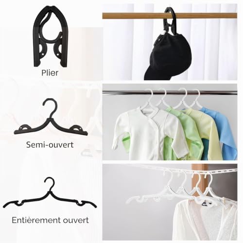 Sinofort 12 Pièces Cintre Pliable, Cintres de Voyage Portable