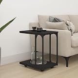 UYSELA Home Sets con mesa auxiliar con ruedas, color negro, 50 x 35 x 55,5 cm