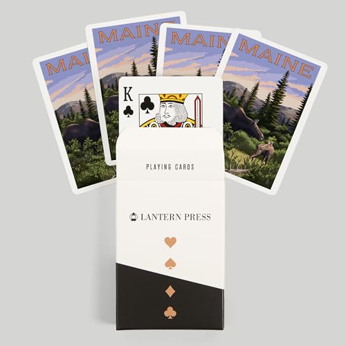Lantern Press Maine, Moos y Cría, 52 Cartas Póker miniatura 6