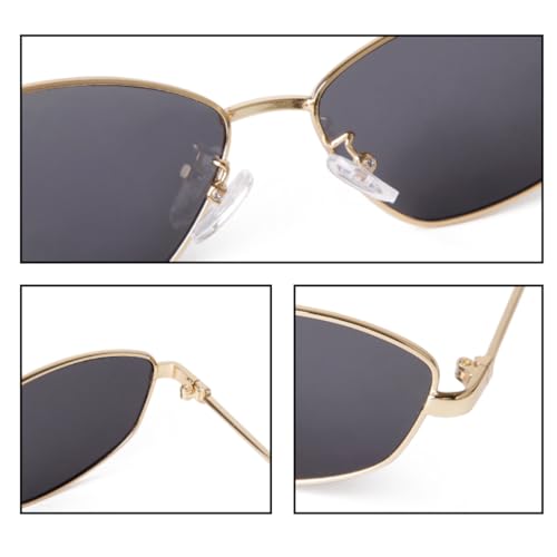 Lunettes de soleil œil de chat protégeant des UV avec monture métal