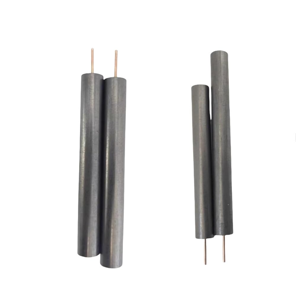 Electrodo de varilla de grafito de alta pureza de 2 piezas con alambre de cobre for experimentos electrolíticos(13x100mm)