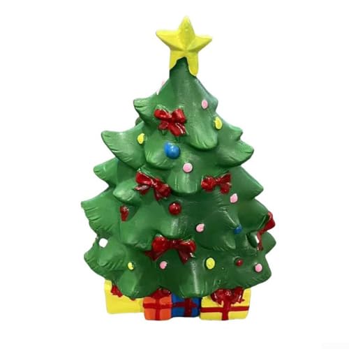 Figurines en résine Père Noël, bonhomme de neige, renne et arbre pour décoration de vacances, fabriquées pour une présentation saisonnière durable et festive (arbre de Noël)