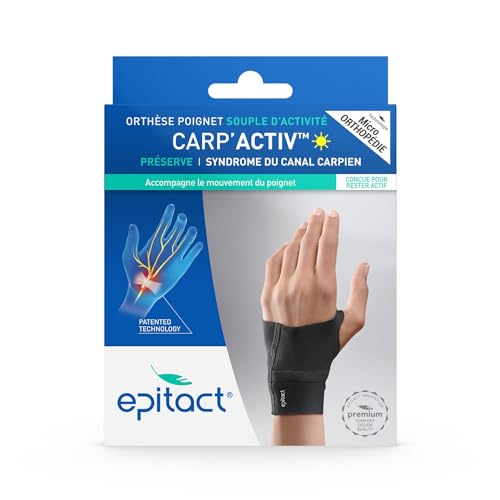 Epitact | Orthèse Poignet Souple Carp’Activ | Syndrome du Canal Carpien | Prévient et Soulage Douleurs et Fourmillements lors des Activités Quotidiennes | Ultraconfortable (M, Droite) – vue 2
