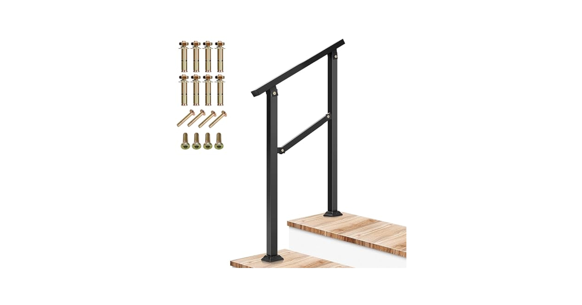 屋内用　木製手すり　取っ手　ハンドル　手すり5本受け金具1個セット 屋内用 木製手すり 取っ手 ハンドル 手すり5本受け金具1個セット